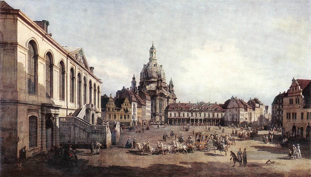 Neuen Marktplatz in Dresden vom Judenhof städtischen Bernardo Bell Ölgemälde